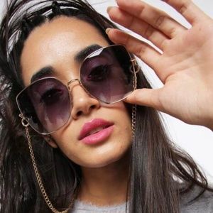 Missoni Mis 0052/S Sunglasses Rose Gold/Blue lens with chain